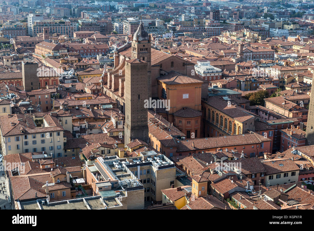 Bologna City du haut de la tour Asinelli, Bologna city life. Italie Banque D'Images