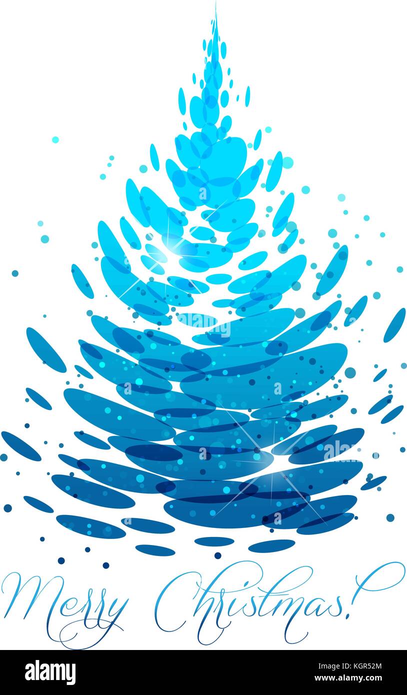 Splash arbre de Noël sur fond blanc Illustration de Vecteur