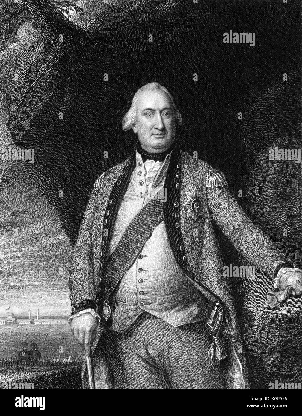 Charles Cornwallis, 1er marquis Cornwallis (1738-1805), gravure après un portrait par John Singleton Copley, c 1795. Banque D'Images