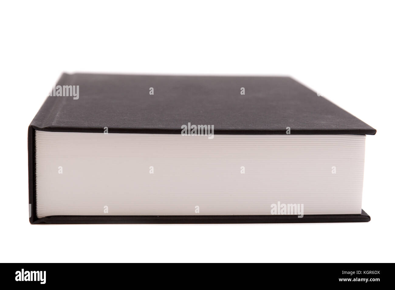 Grand livre noir sur fond blanc Banque D'Images