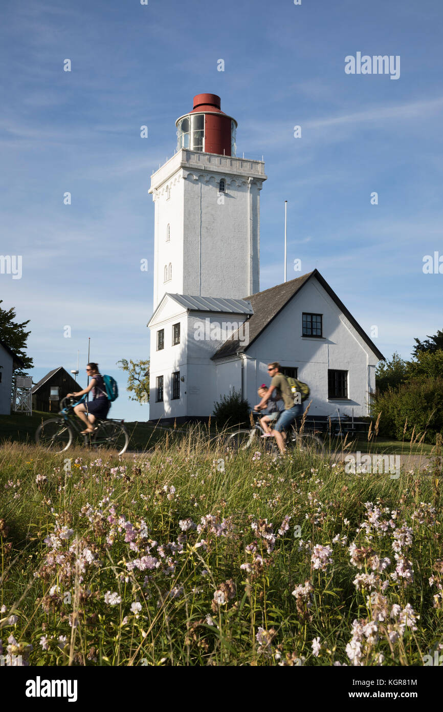Ary Nakkehoved lighthouse, Gilleleje, le Kattegat, la Nouvelle-Zélande, le Danemark, Europe Banque D'Images