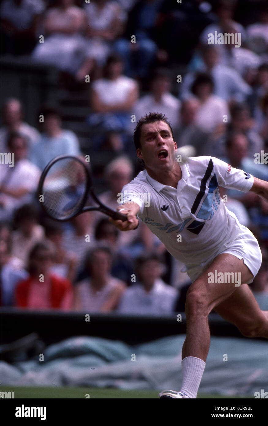 Ivan Lendl à Wimbledon en 1985. Banque D'Images