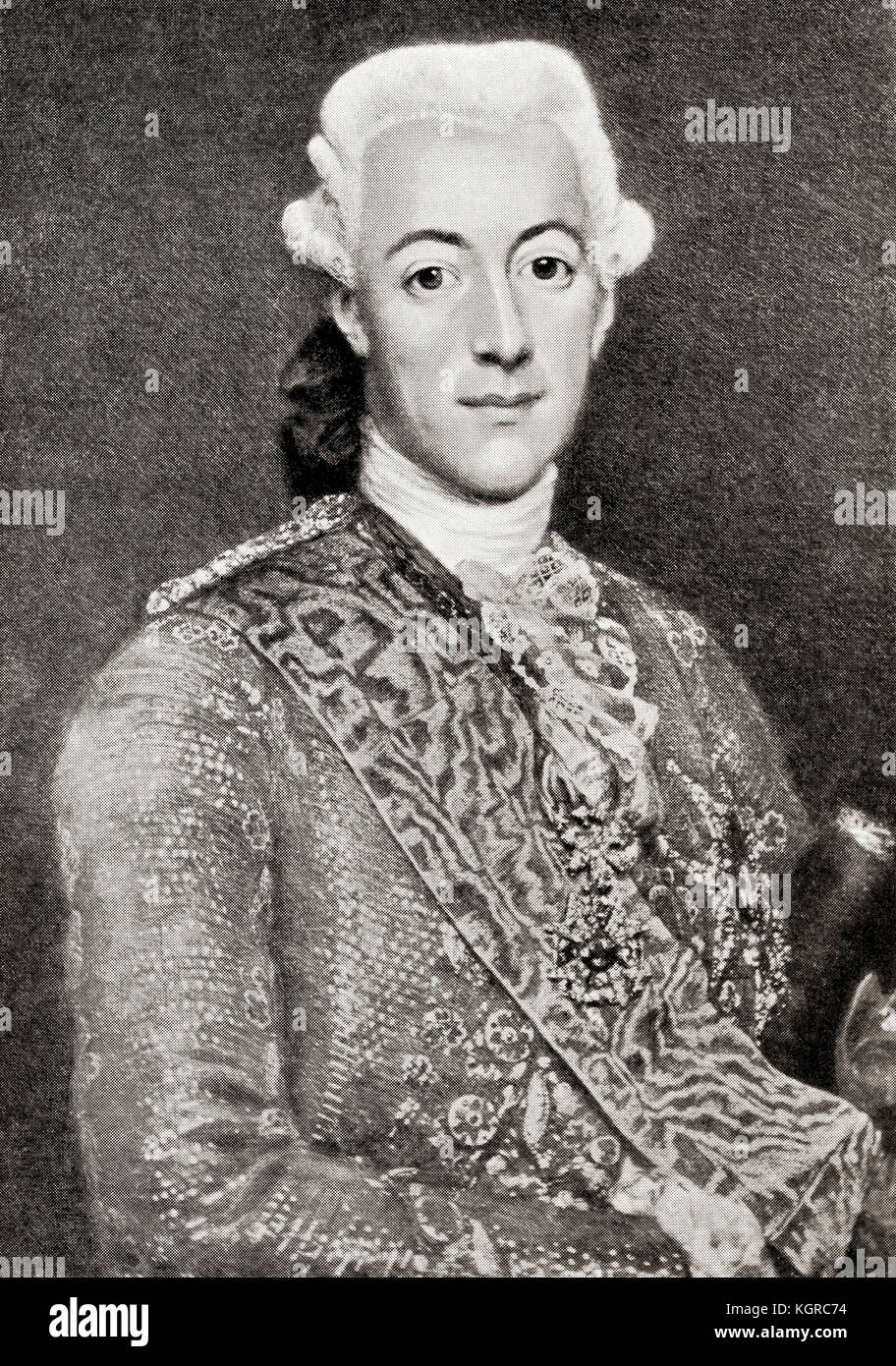 Gustave III, 1746 – 1792. Roi de Suède. Extrait de l'Histoire des Nations de Hutchinson, publié en 1915. Banque D'Images