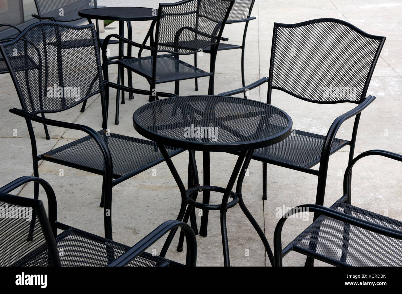 Black metal fantaisie Mobilier Chaises et tables Banque D'Images