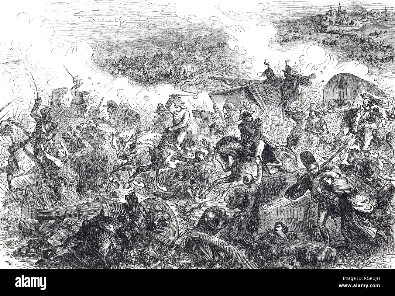 Les Français fuient, bataille de Vitoria, 21 juin 1813 Banque D'Images