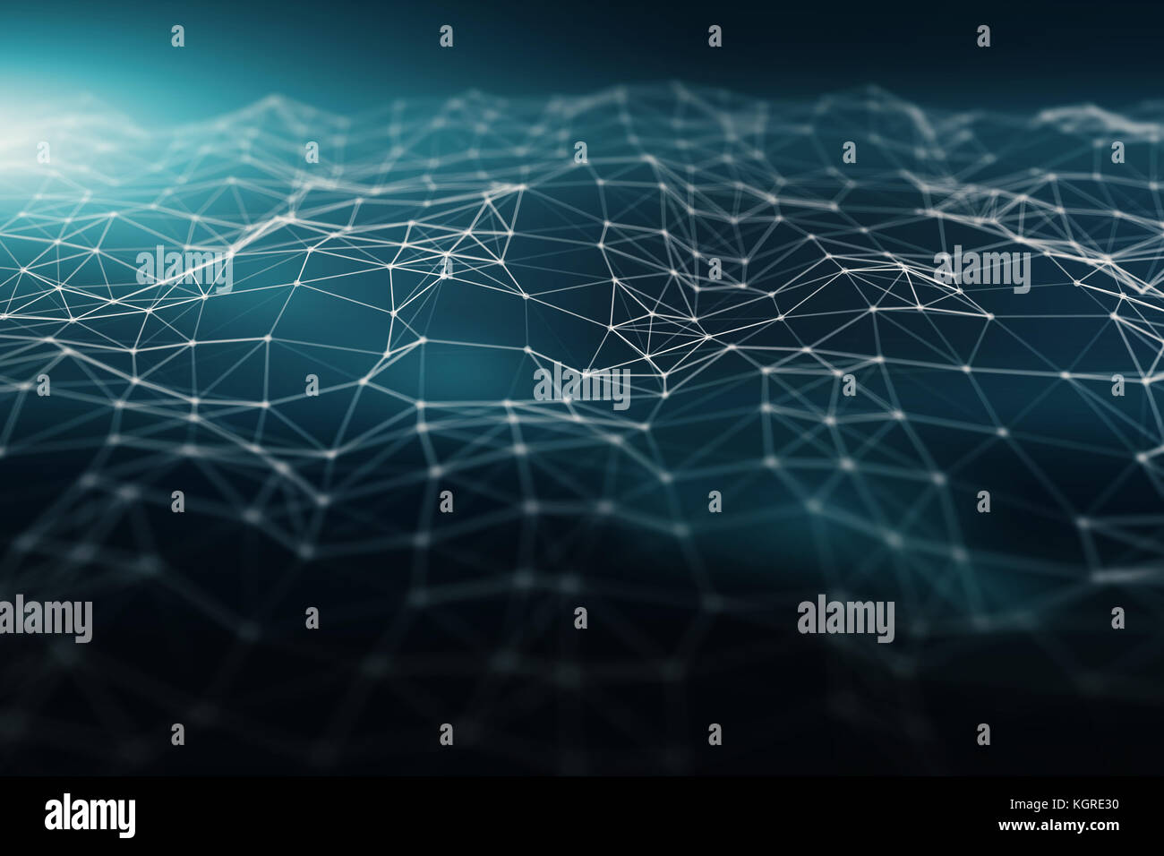 L'espace abstrait arrière-plan polygonal basse poly. Connexion de points et de lignes en triangles de la structure. L'illustration pour la marque, la science, le papier peint, graphique Banque D'Images