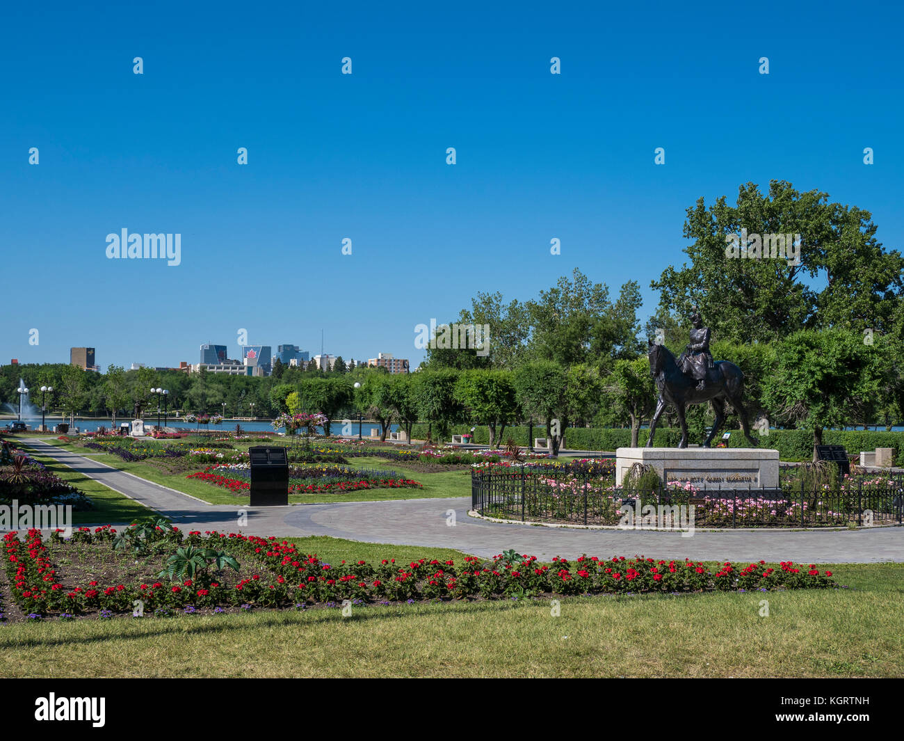 Les Jardins de la reine Elizabeth II, la Wascana Centre, Regina, Saskatchewan, Canada. Banque D'Images