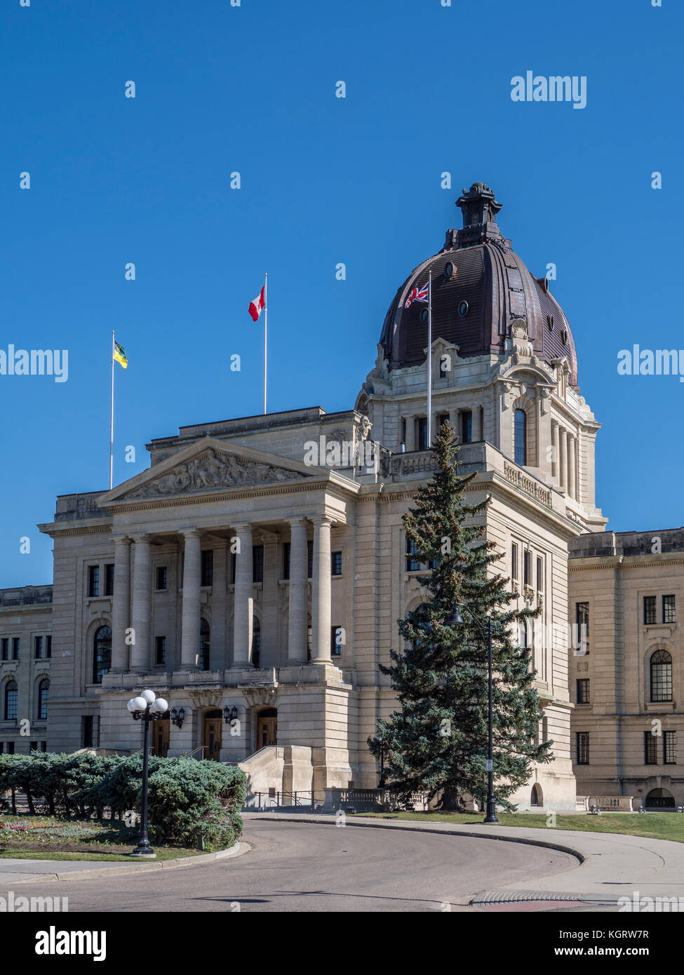 Palais législatif de la Saskatchewan, provincial Capitol, la Wascana Centre, Regina, Saskatchewan, Canada. Banque D'Images