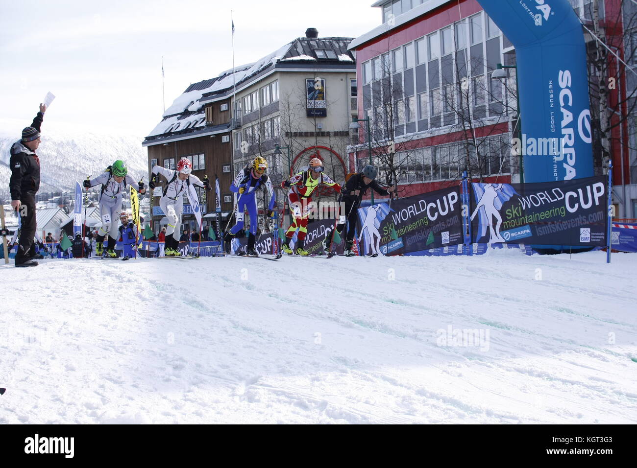 Coupe du Monde Skimountaineering Tromsø , Randonee Racing Banque D'Images