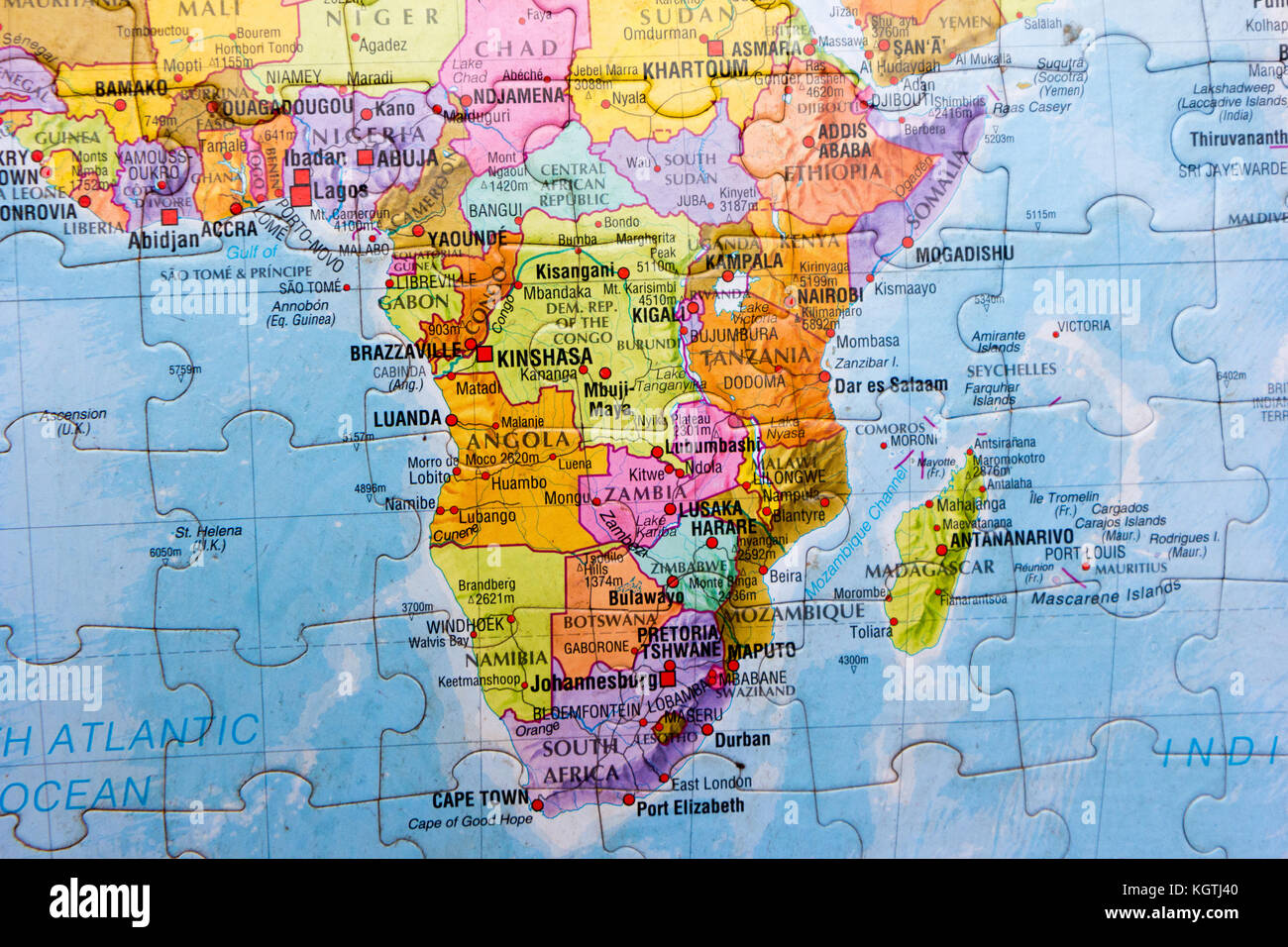 Puzzle carte du monde Banque D'Images