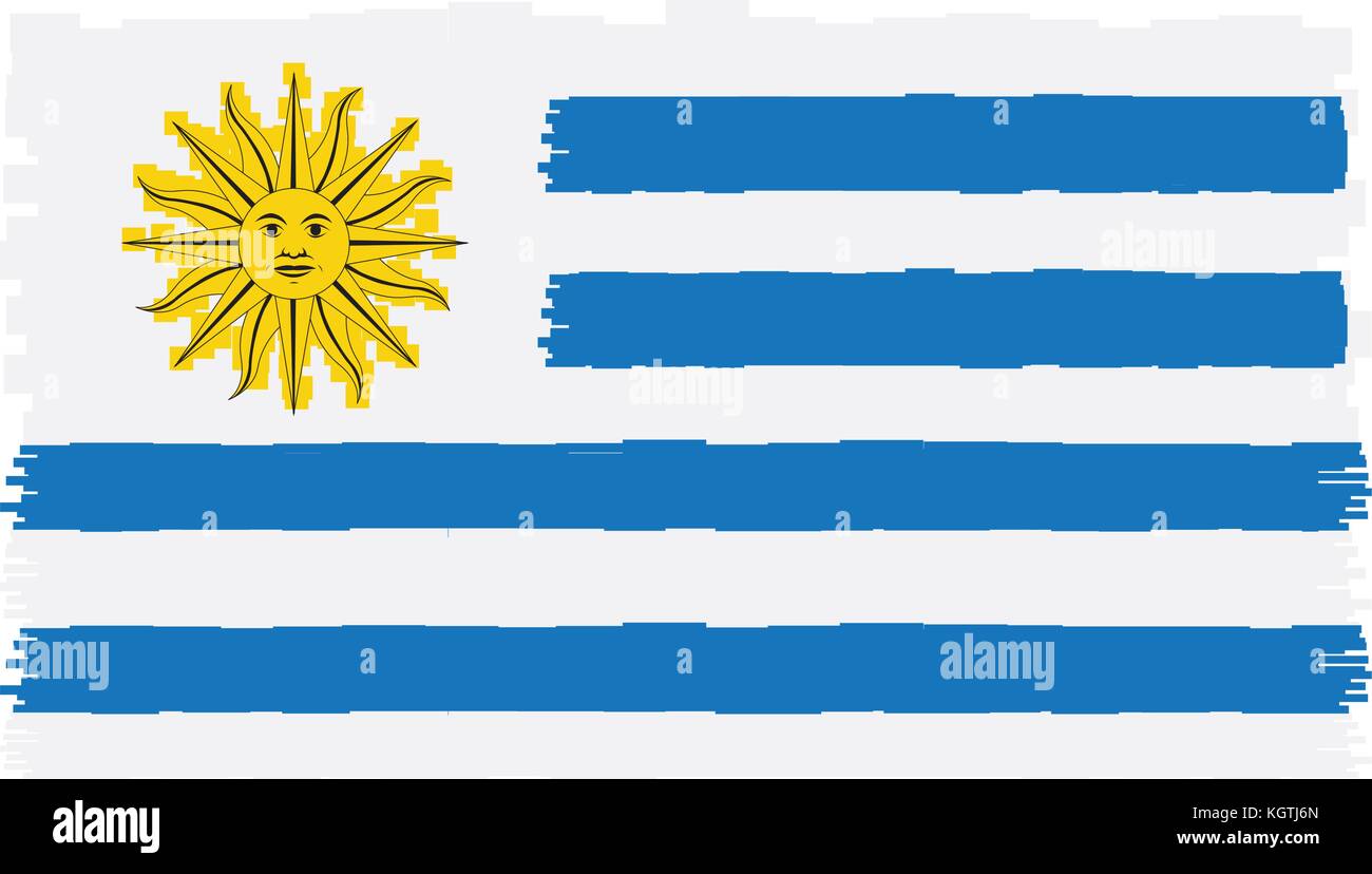 Drapeau de l'uruguay pixélisé Illustration de Vecteur