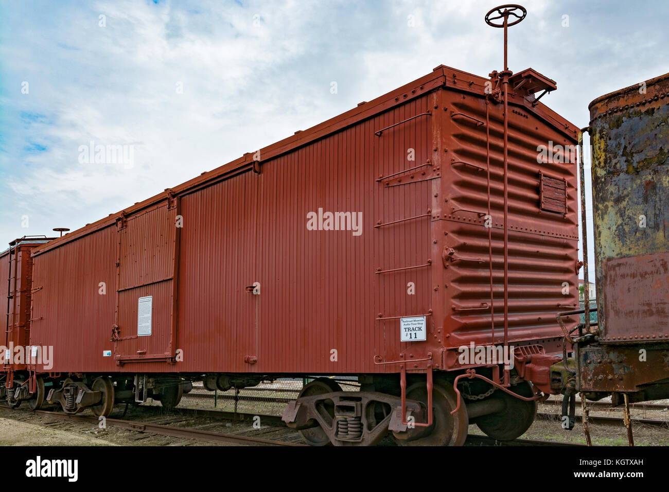Texas, Galveston Railroad Museum, d&RGW Box car #62746, construit en 1909, rare version de 36 pieds de long, l'un des 1500 construits Banque D'Images