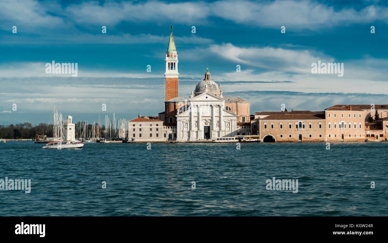 VENISE-MARS 7: Vue de l'église de San Giorgio Maggiore sur l'île du même nom,Venise,Italie,sur 7 mars,2017. Banque D'Images