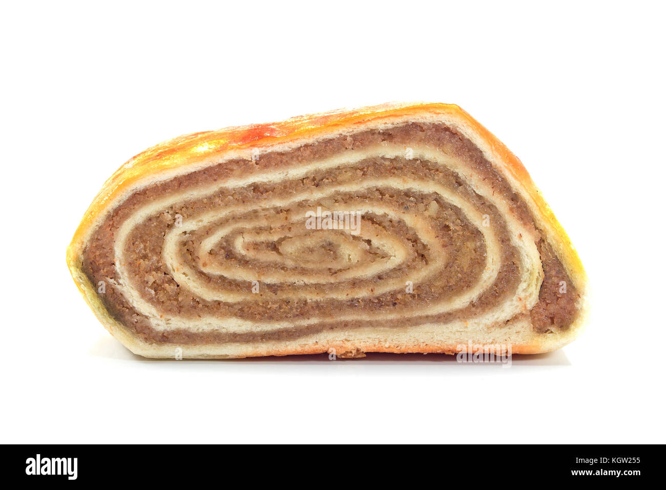 Noix strudel isolé sur fond blanc Banque D'Images