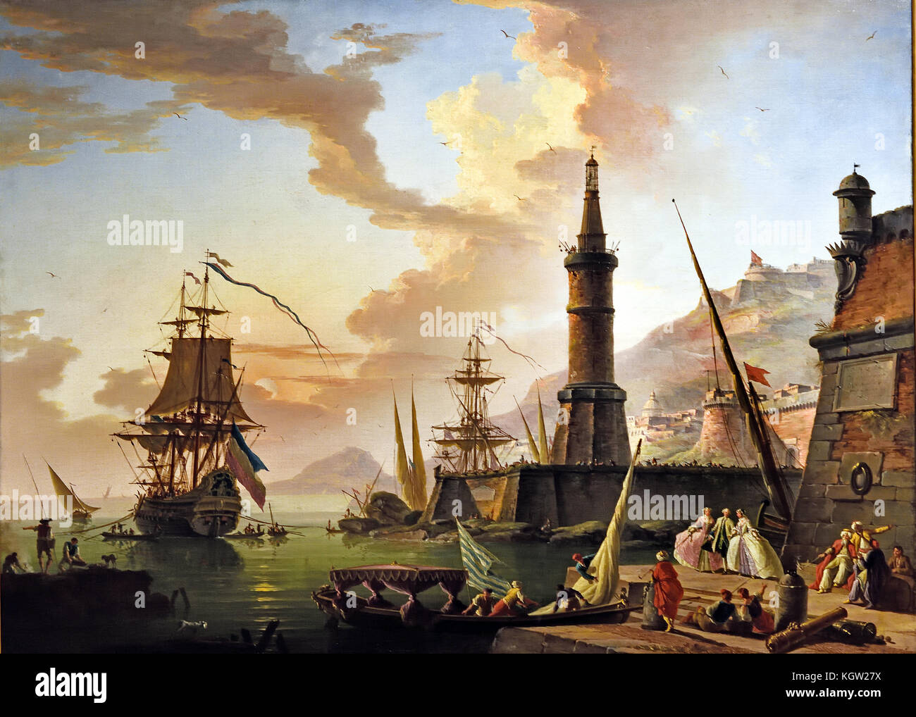 Un port de mer fin du 18e siècle Claude Joseph Vernet 1714 -1789 peintre Français France Banque D'Images