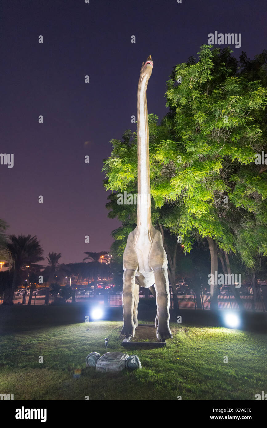 DUBAÏ, Émirats arabes Unis - 28OCT2017 : Dubai Dinosaur Park est une attraction dans Zabeel Park. Banque D'Images