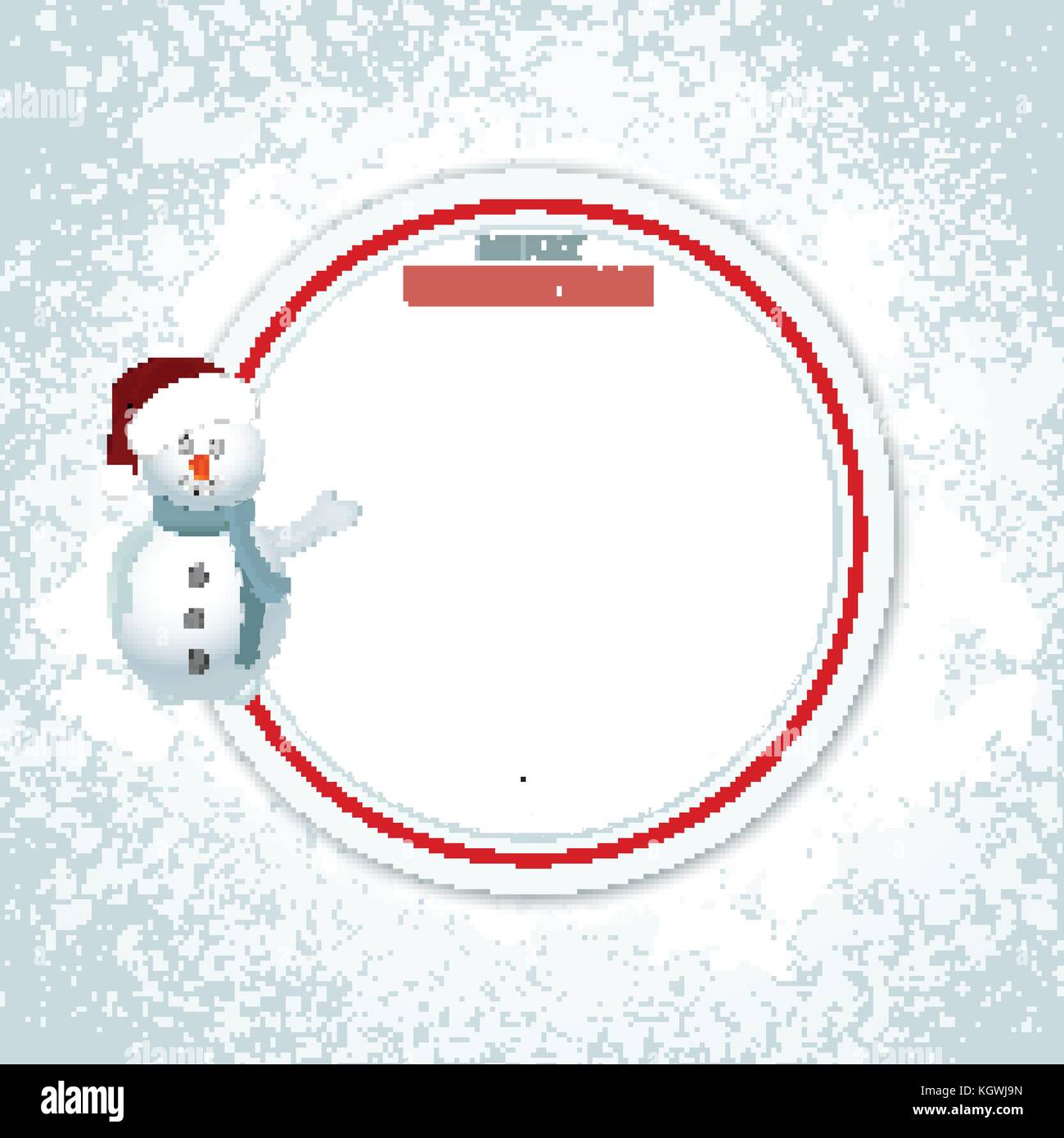 Fête de Noël à la frontière avec l'espace vierge copie snowman in santa hat and decorative text Illustration de Vecteur