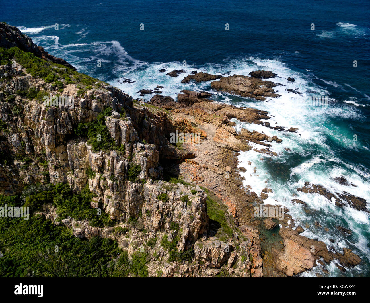 Les falaises et la côte rocheuse de Knysna, Afrique du Sud Banque D'Images