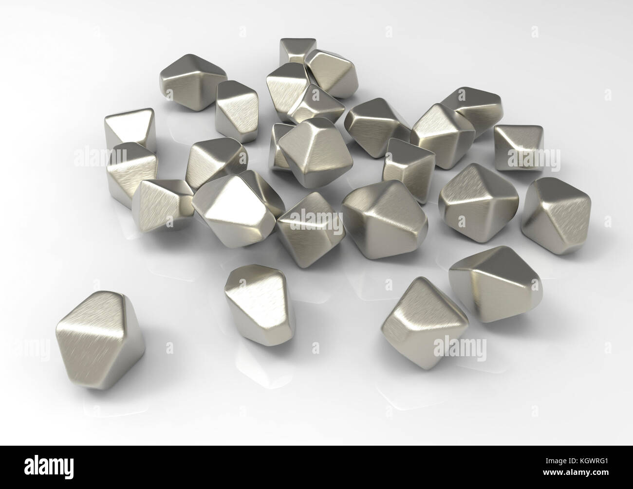 Le dioxyde de titane (TiO2), les nanoparticules d'illustration de l'ordinateur. Les nanoparticules de TiO2 ont une forme hexagonale. Ils sont utilisés en médecine, chimie, cosmétique, et l'industrie du papier. Banque D'Images