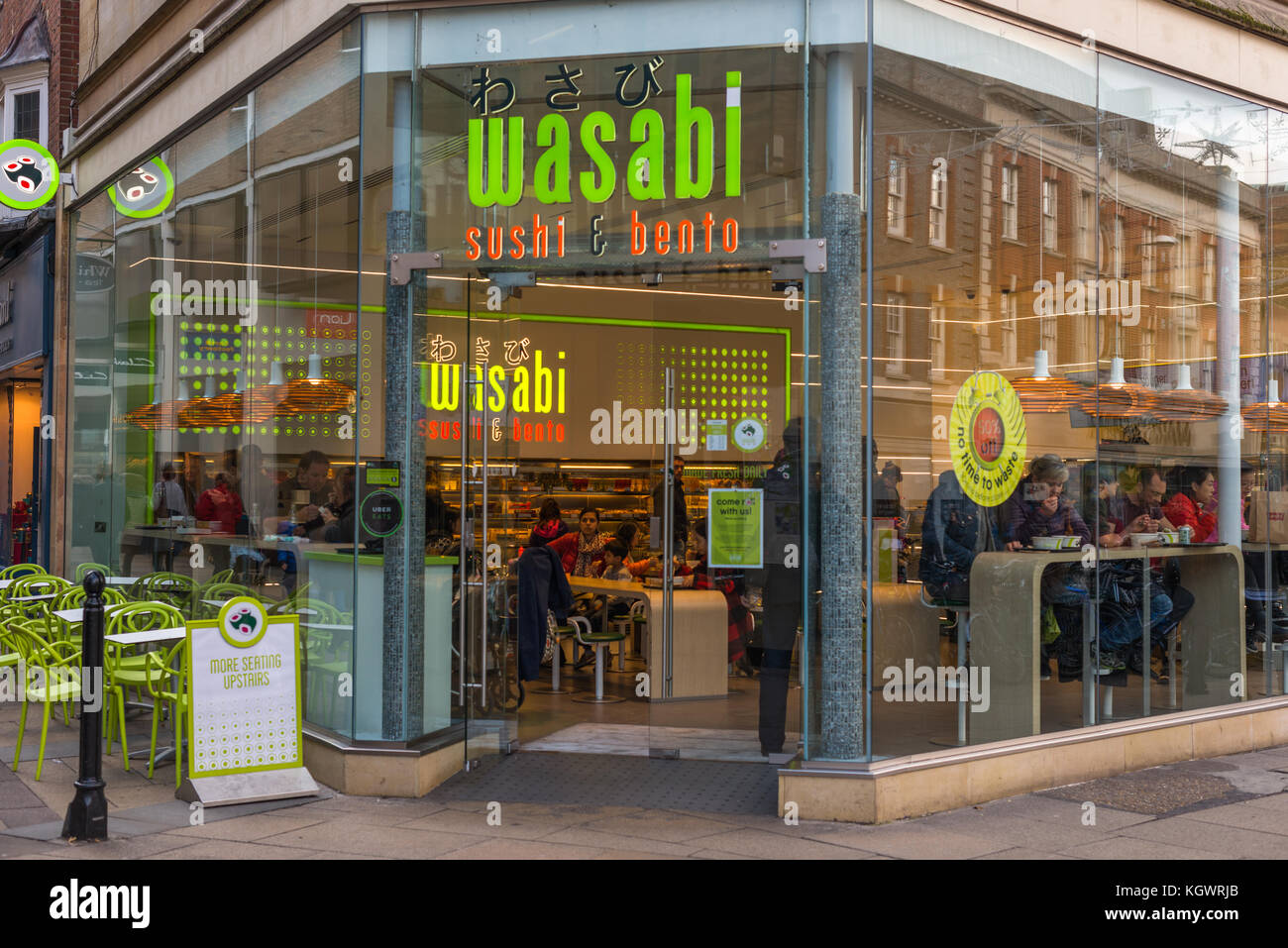 Le Wasabi Sushi Bento et restaurant dans le centre de Cambridge UK Banque D'Images