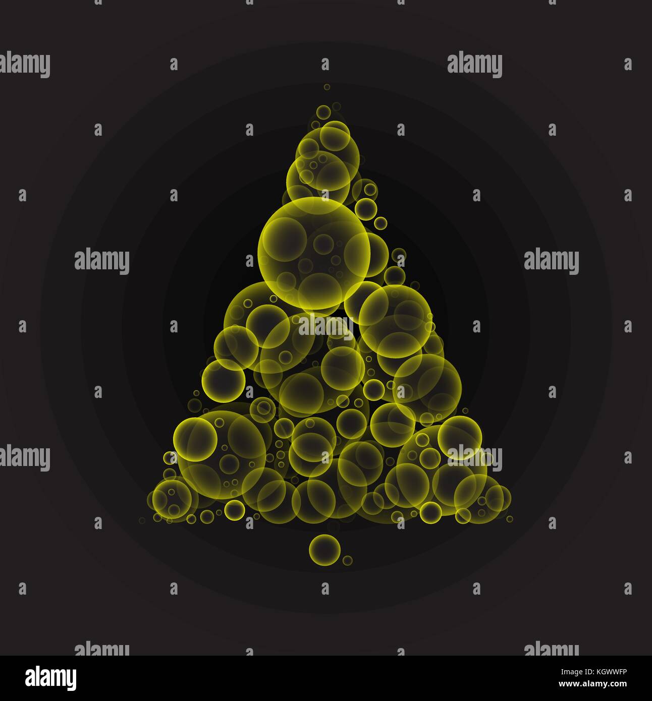 Arbre de Noël vecteur en pointillé isolé sur fond noir Illustration de Vecteur