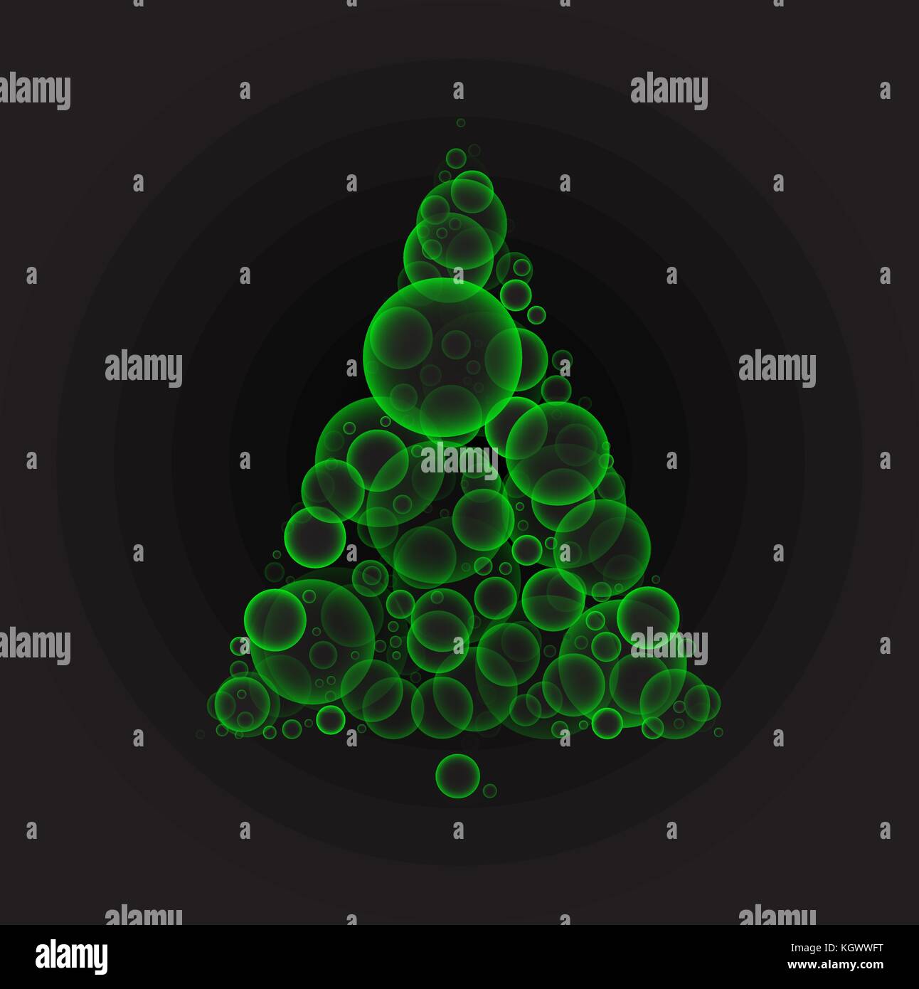 Arbre de Noël vecteur en pointillé isolé sur fond noir Illustration de Vecteur