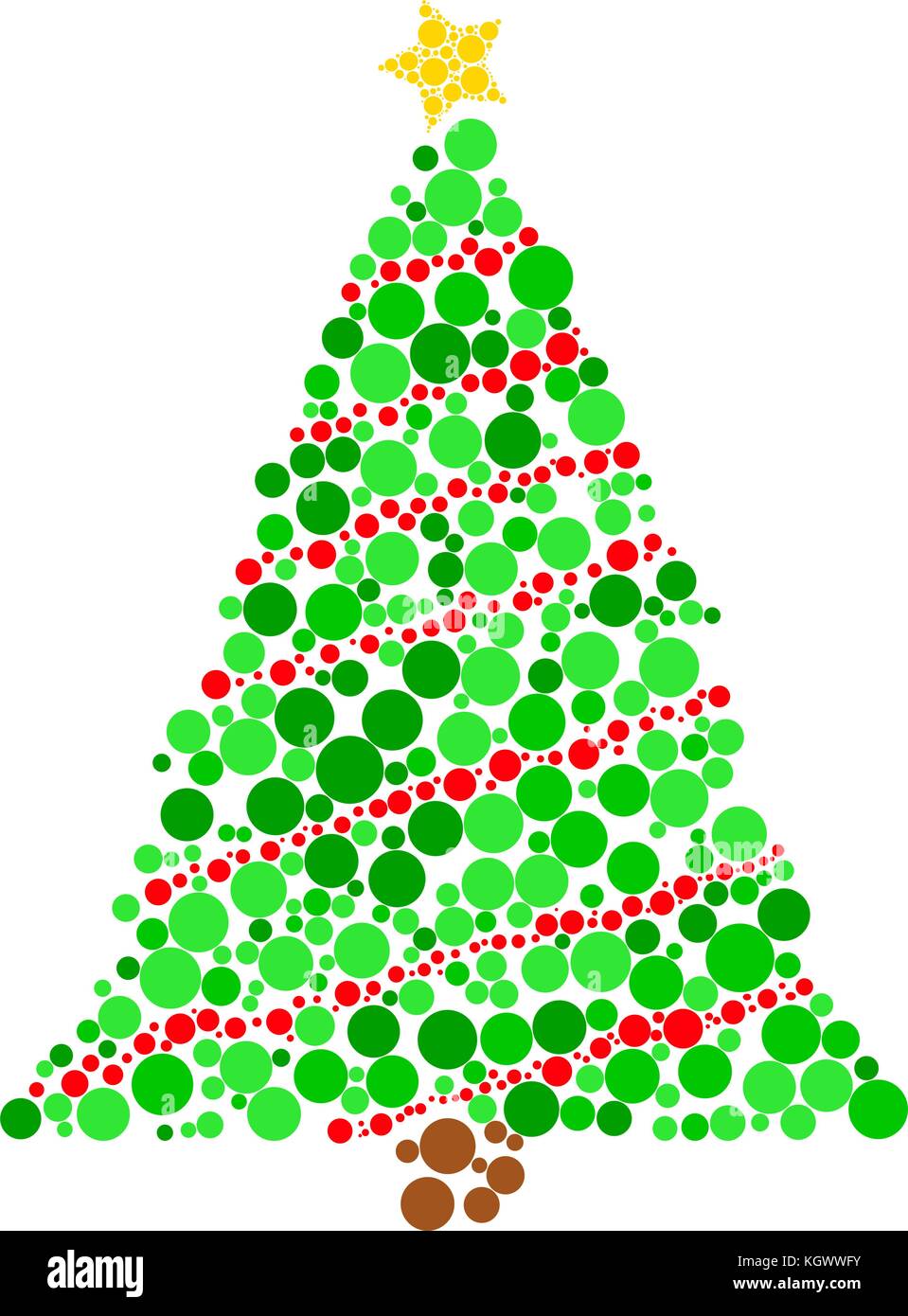 Arbre de Noël vecteur en pointillé isolé sur fond blanc Illustration de Vecteur
