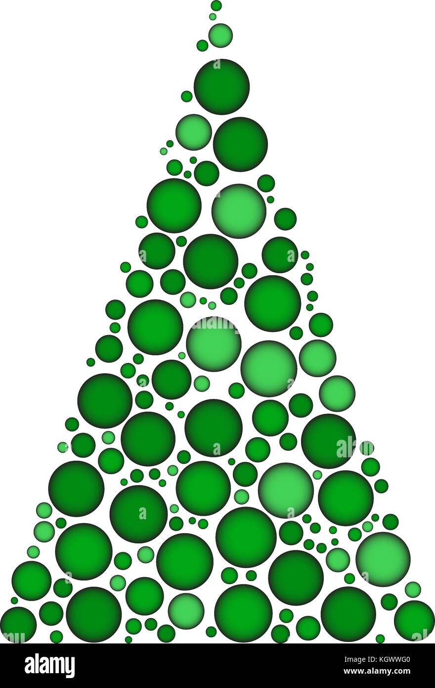 Arbre de Noël vecteur en pointillé isolé sur fond blanc Illustration de Vecteur