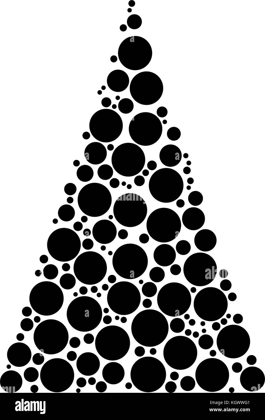 Arbre de Noël vecteur en pointillé isolé sur fond blanc Illustration de Vecteur
