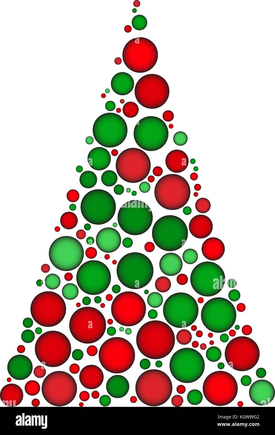 Arbre de Noël vecteur en pointillé isolé sur fond blanc Illustration de Vecteur