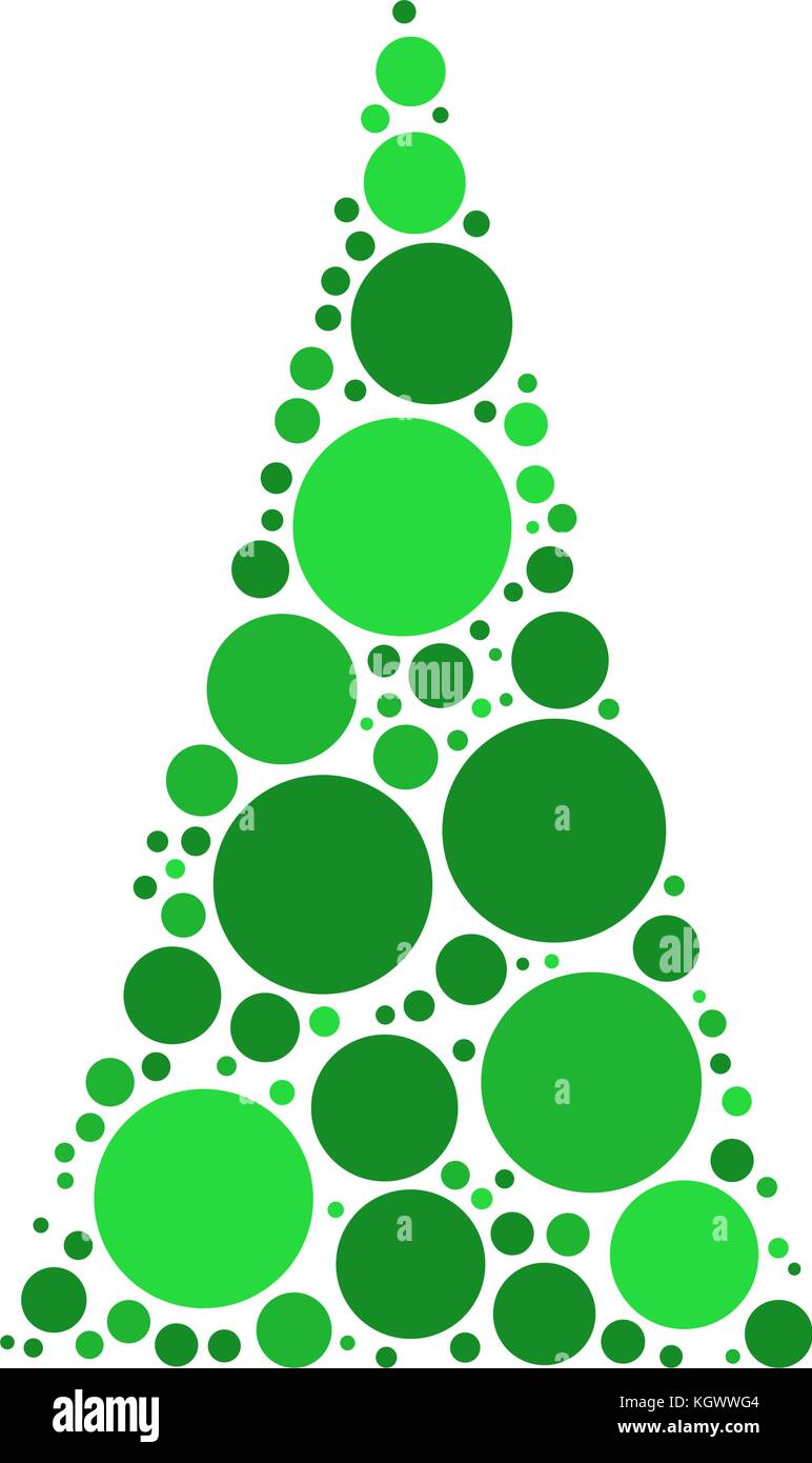 Arbre de Noël vecteur en pointillé isolé sur fond blanc Illustration de Vecteur