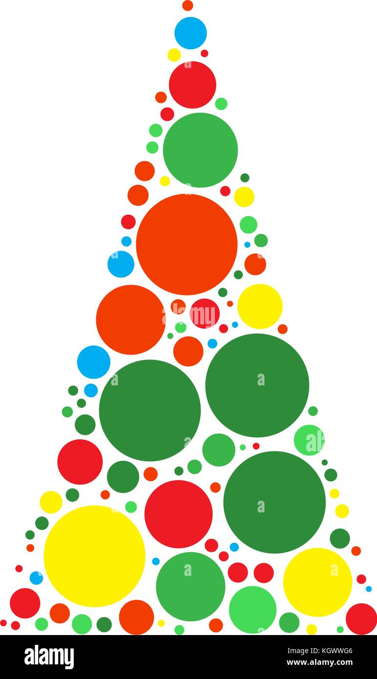 Arbre de Noël vecteur en pointillé isolé sur fond blanc Illustration de Vecteur