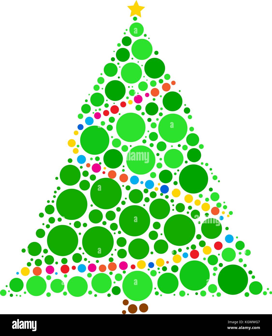 Arbre de Noël vecteur en pointillé isolé sur fond blanc Illustration de Vecteur