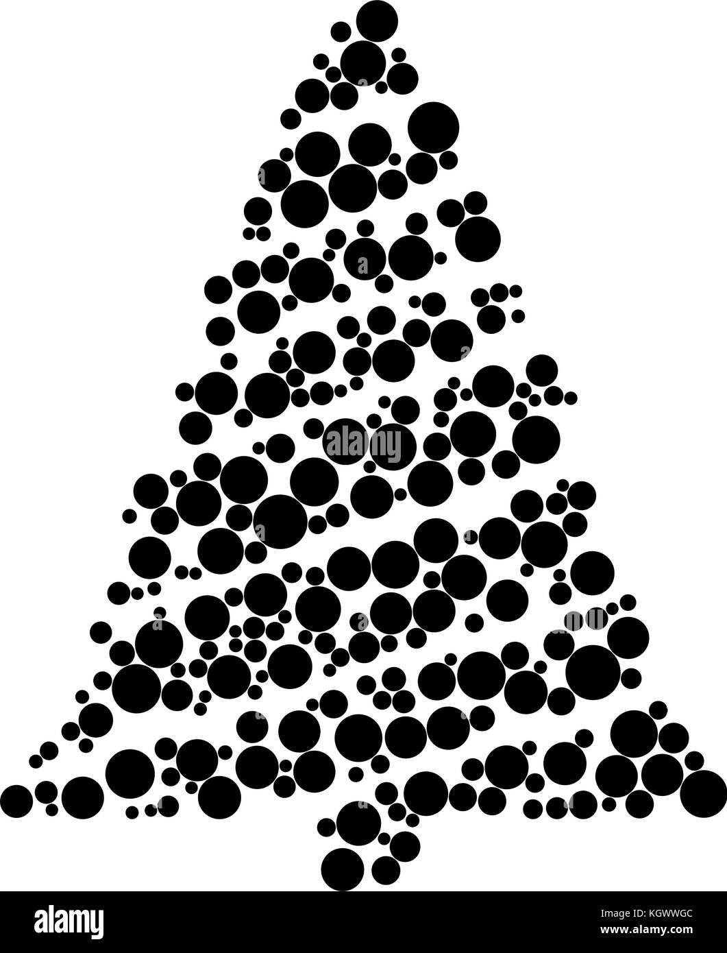 Arbre de Noël vecteur en pointillé isolé sur fond blanc Illustration de Vecteur