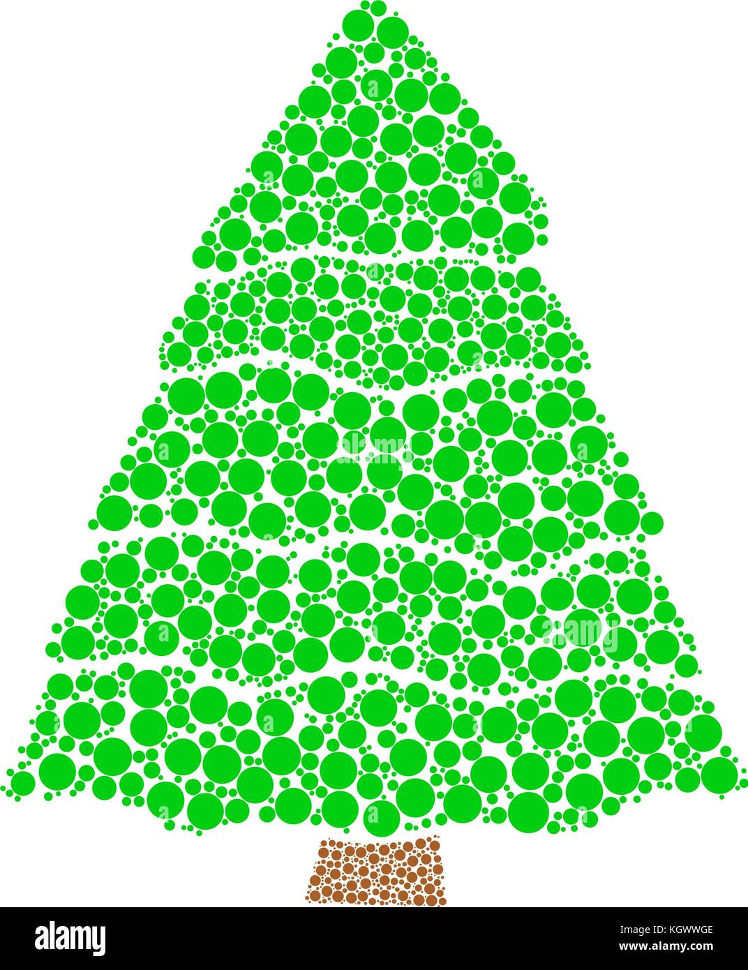 Arbre de Noël vecteur en pointillé isolé sur fond blanc Illustration de Vecteur