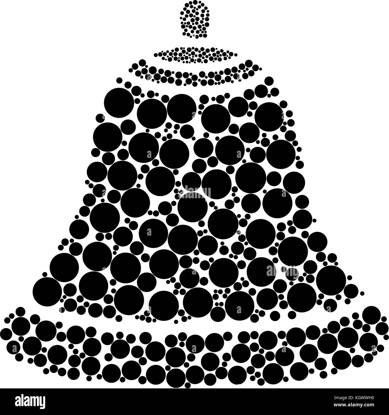 Bell noël vecteur en pointillé isolé sur fond blanc Illustration de Vecteur