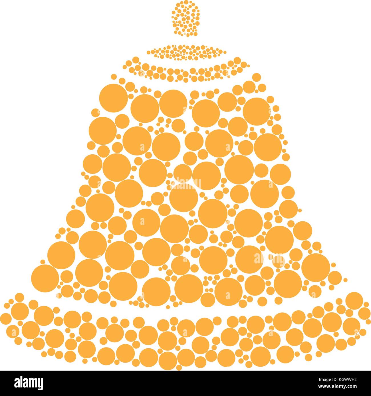 Bell noël vecteur en pointillé isolé sur fond blanc Illustration de Vecteur