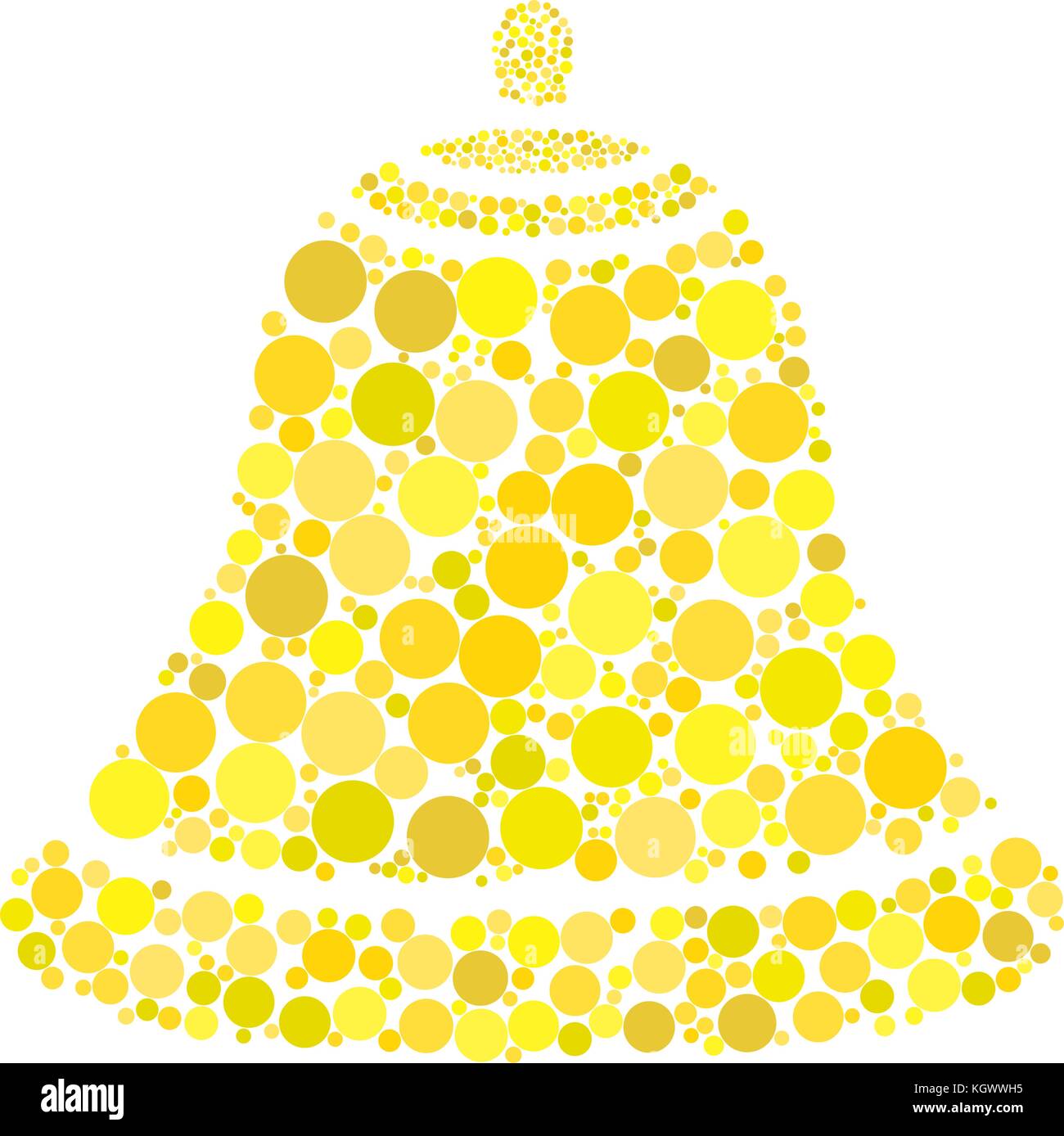 Bell noël vecteur en pointillé isolé sur fond blanc Illustration de Vecteur