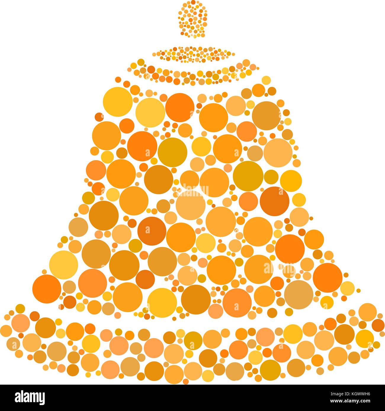 Bell noël vecteur en pointillé isolé sur fond blanc Illustration de Vecteur