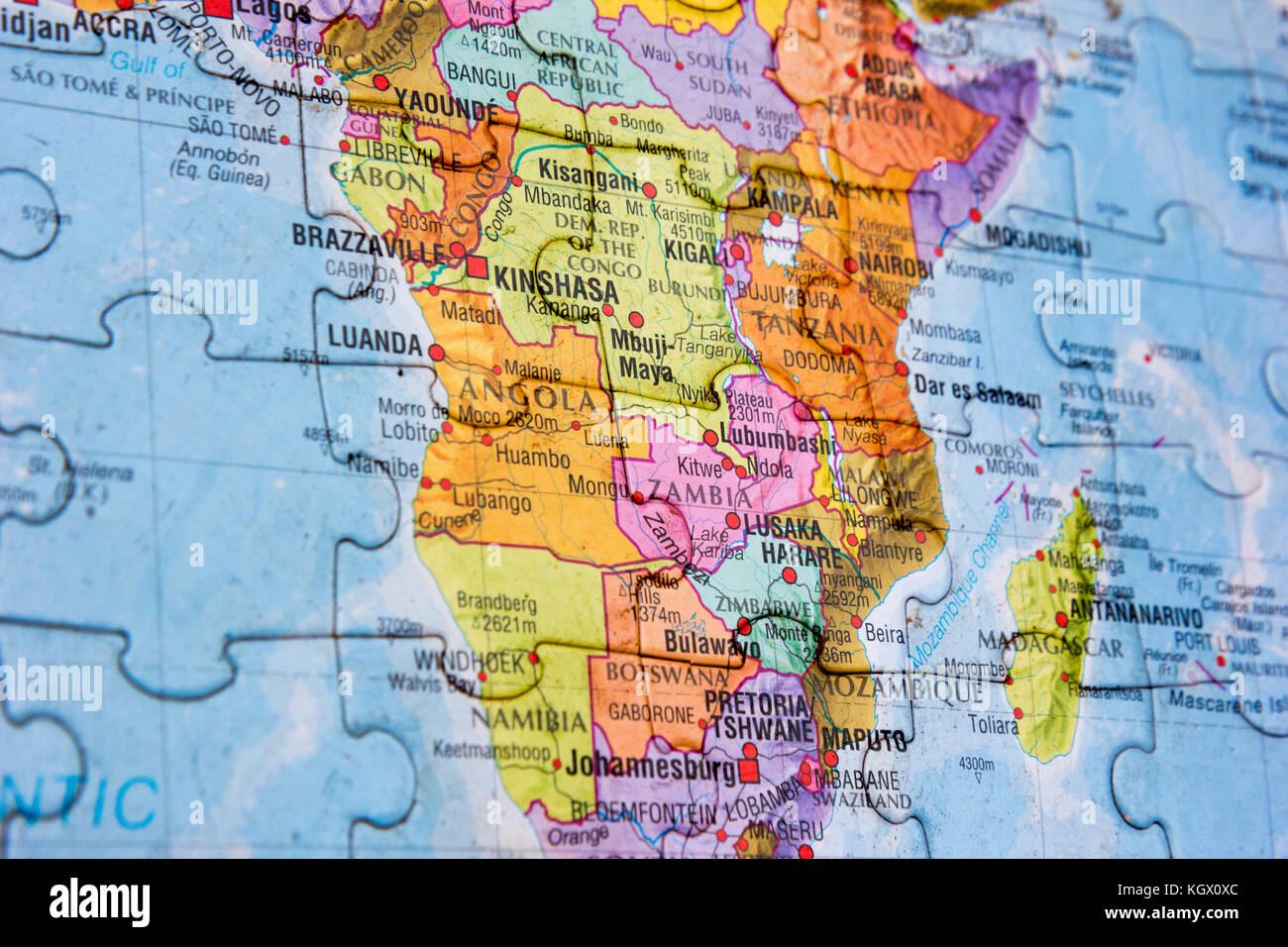 Puzzle carte du monde Banque D'Images