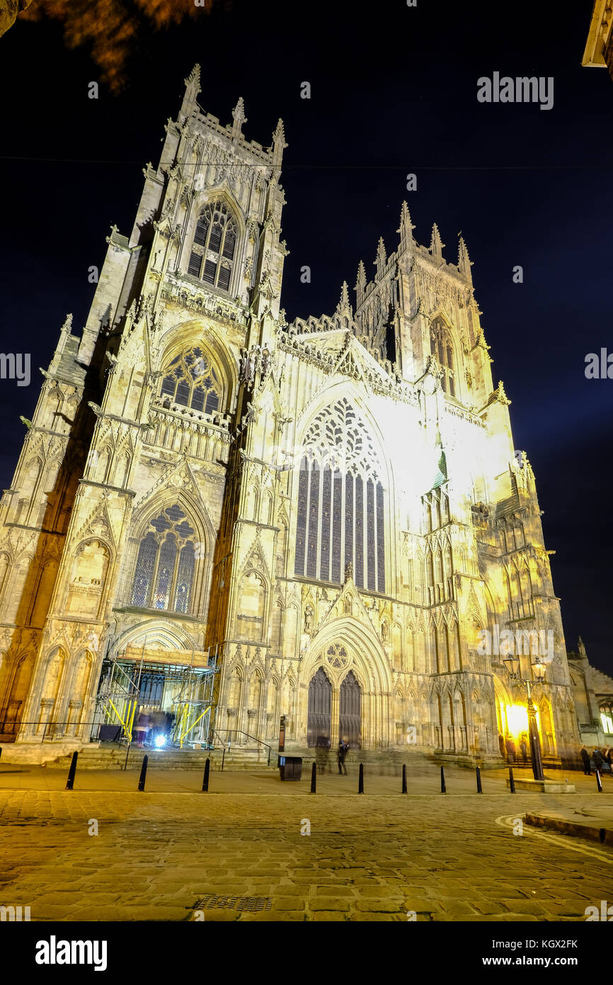 La cathédrale de York la nuit Banque D'Images