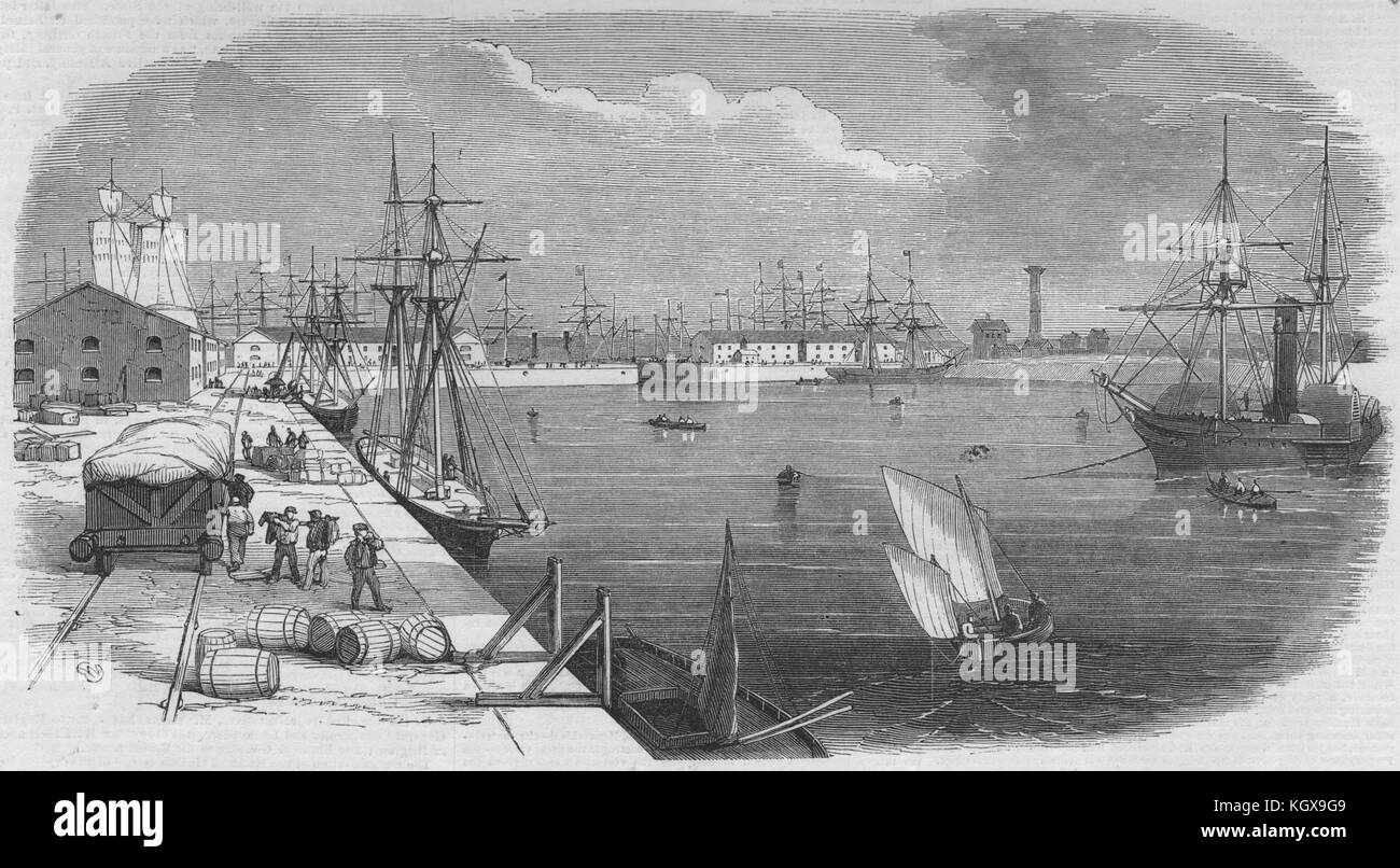 Le nouveau quai de Southampton. Hampshire 1852. L'Illustrated London News Banque D'Images