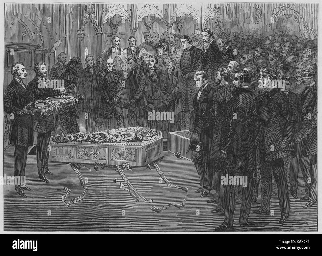 Funérailles de Lord Lytton, dans l'abbaye de Westminster. Londres 1873. L'Illustrated London News Banque D'Images