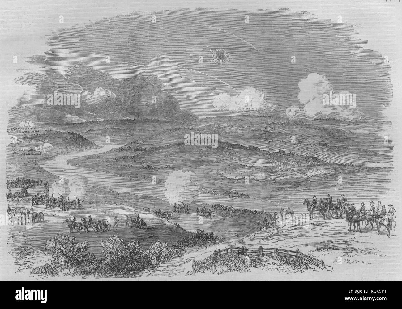 La guerre l'engagement près de Carignano, le 30 août. Italie 1870. L'Illustrated London News Banque D'Images