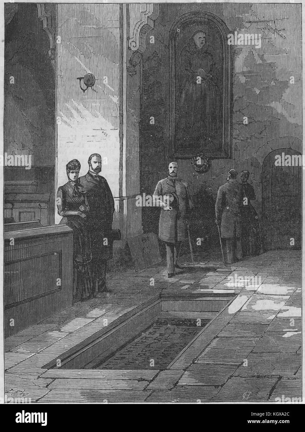 La tombe de Luther dans le Schloss-Kirche à Wittenberg. La Saxe-Anhalt 1883. L'Illustrated London News Banque D'Images