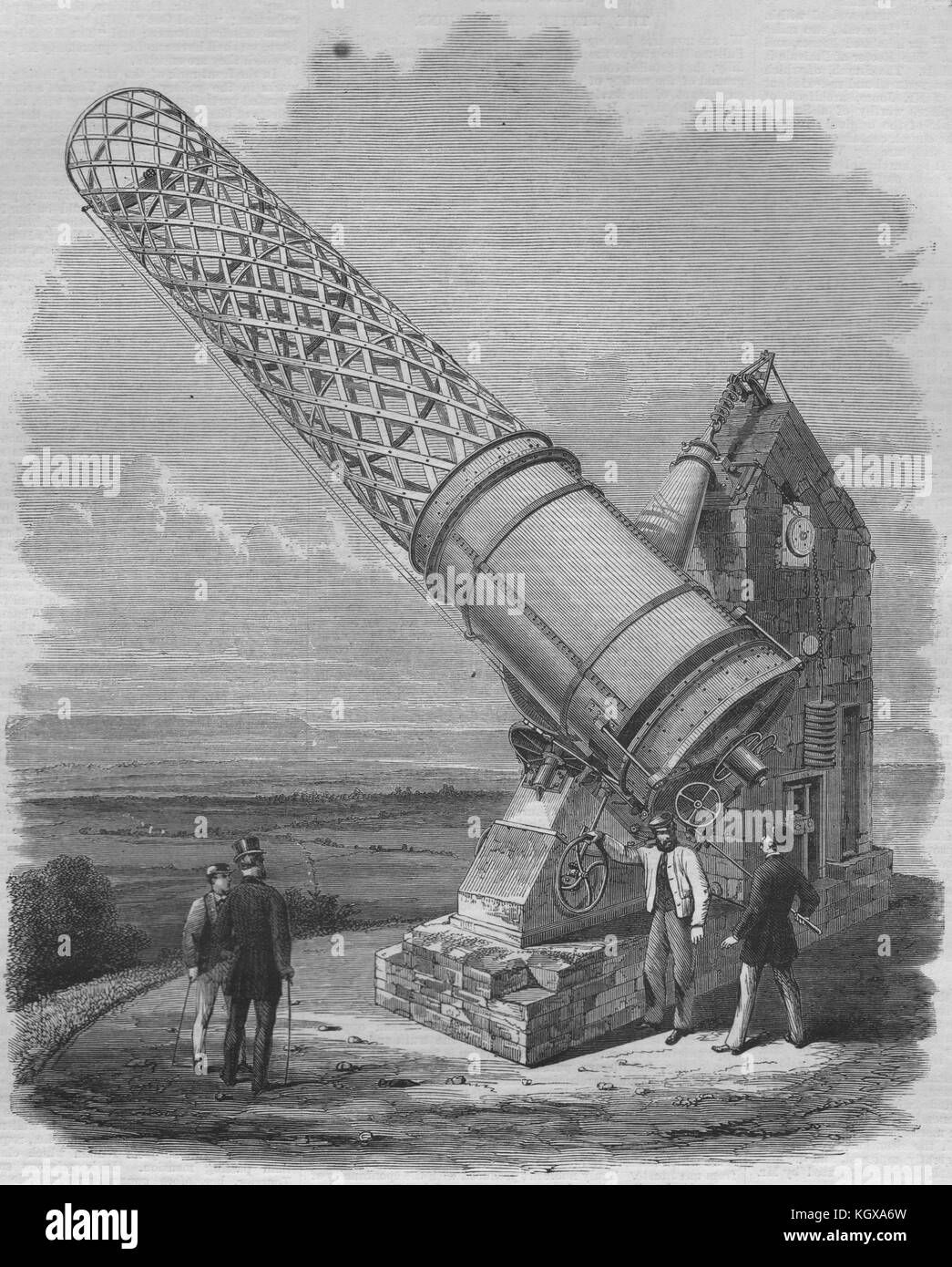 Le grand télescope équatorial pour Melbourne. Victoria Australie 1868. L'Illustrated London News Banque D'Images