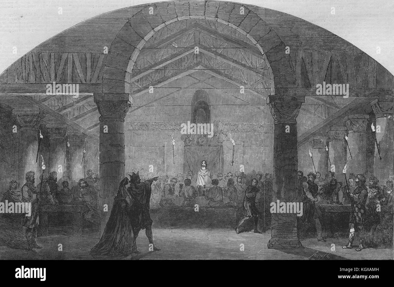 "La scène du banquet' dans 'Macbeth' au Princess Theatre. 1853 Shakespeare. L'Illustrated London News Banque D'Images