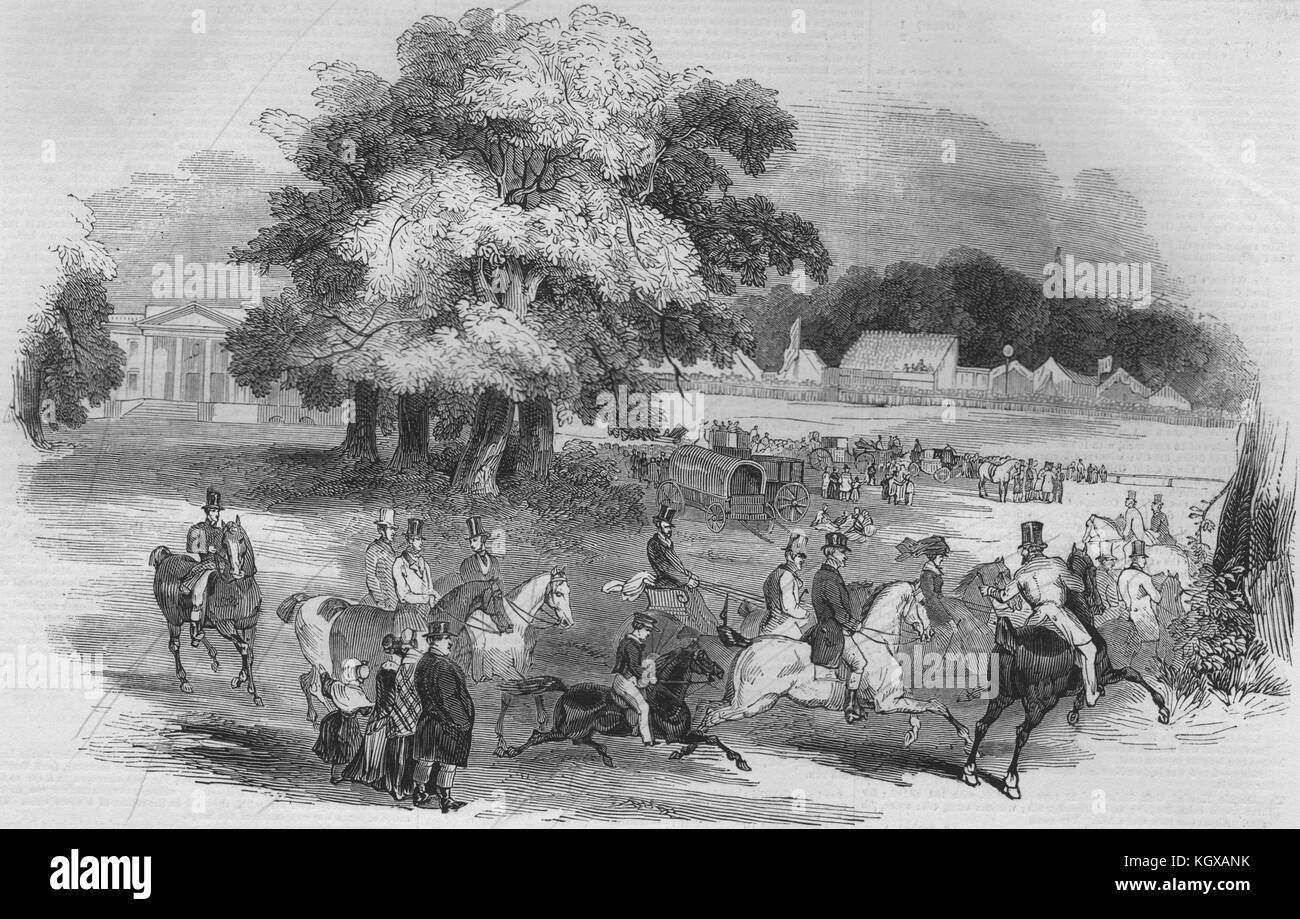 Courses Gorhambury - d'après un croquis dans le parc. 1844 Hertfordshire. L'Illustrated London News Banque D'Images