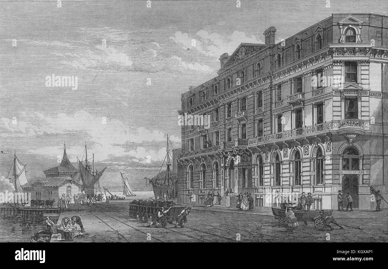 Le Great Eastern Railway terminus et l'hôtel à Harwich. 1865 Essex. L'Illustrated London News Banque D'Images