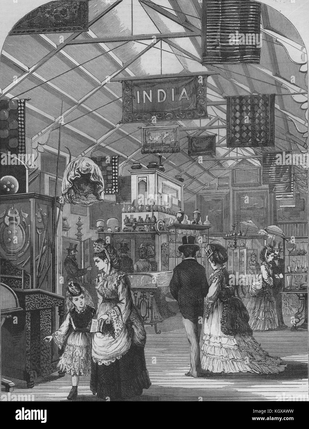 L'Exposition Internationale la cour indienne. Londres 1871. L'Illustrated London News Banque D'Images